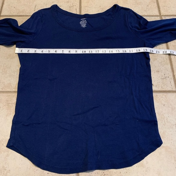 💜 George Navy Blue Long Sleeve T-Shirt XL/TG 100% Cotton Scoop Neck Tee Basic - Picture 4 of 5